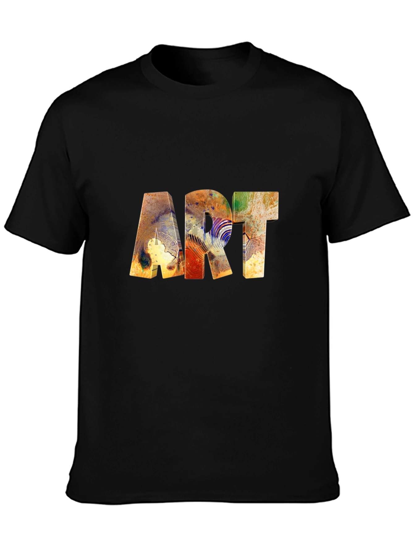 Abstract Art Print Black Tee Shirt