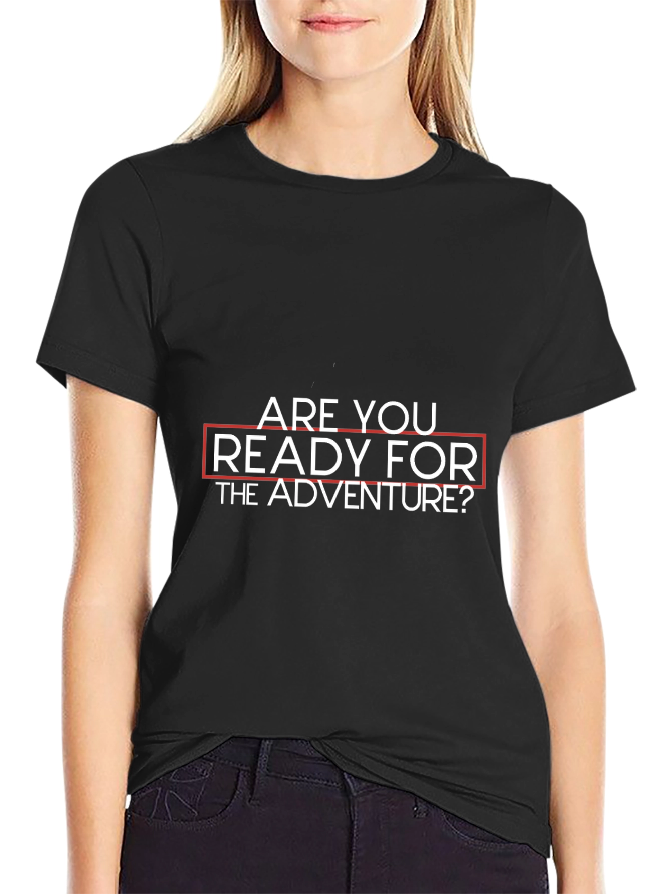 Adventure Ready Graphic Tee - Black Cotton T-Shirt