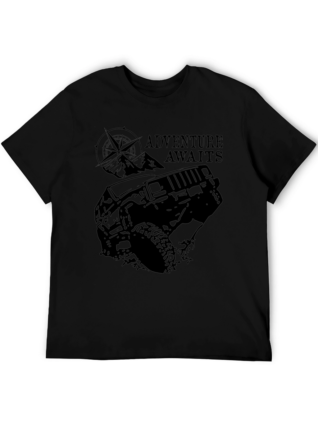 Adventure Awaits Black Graphic T-Shirt