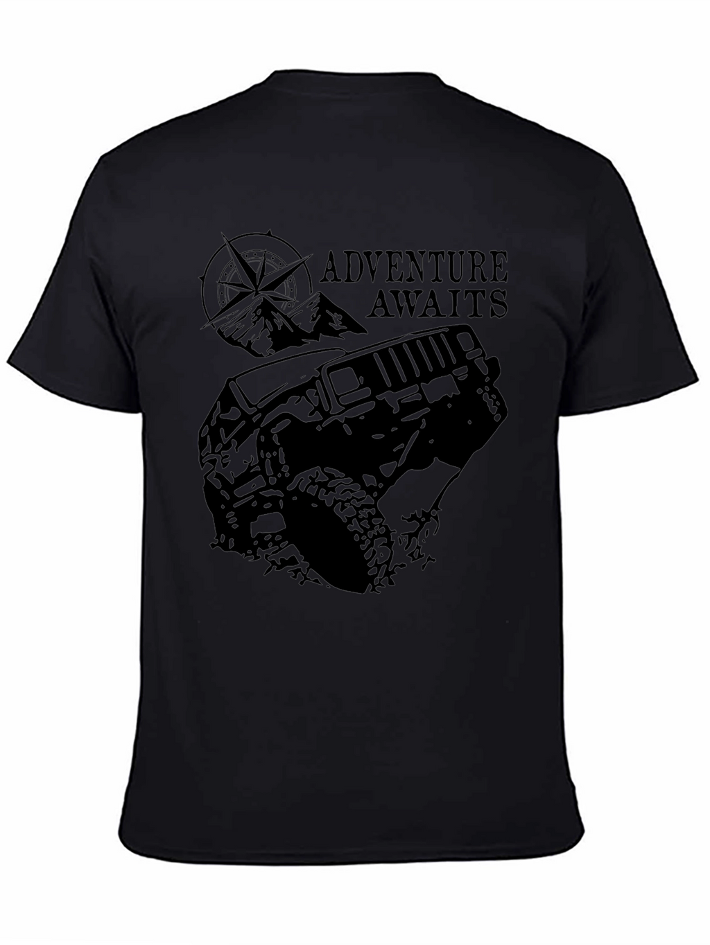 Adventure Awaits Black Graphic T-Shirt