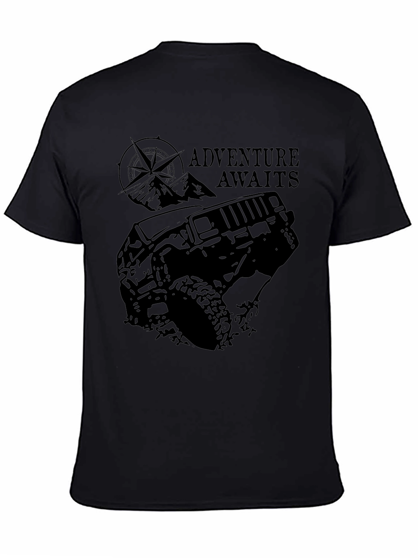 Adventure Awaits Black Graphic T-Shirt