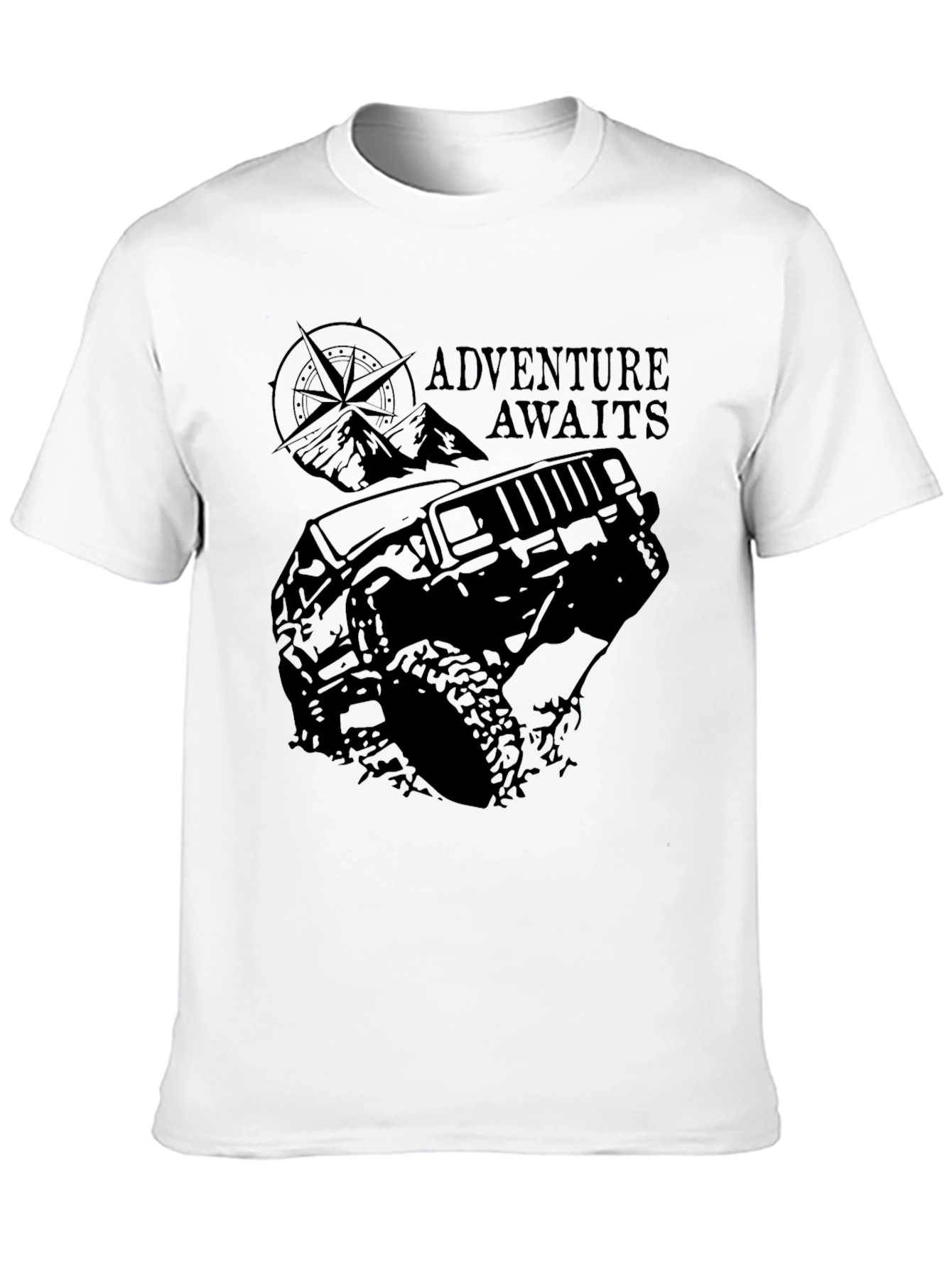 Adventure Awaits Black Graphic T-Shirt
