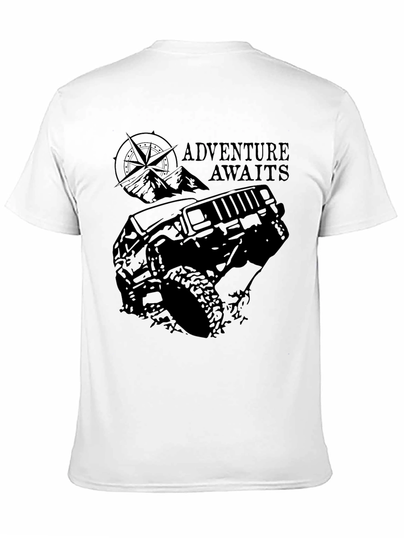 Adventure Awaits Black Graphic T-Shirt