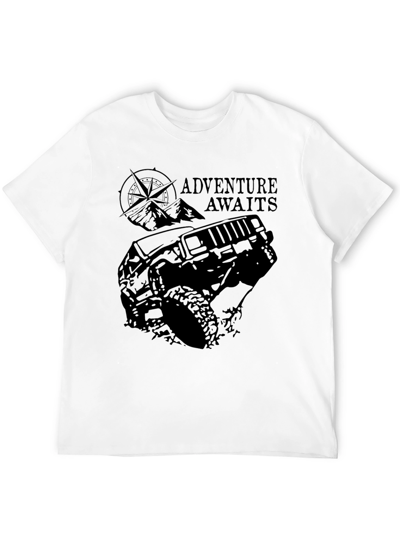 Adventure Awaits Black Graphic T-Shirt