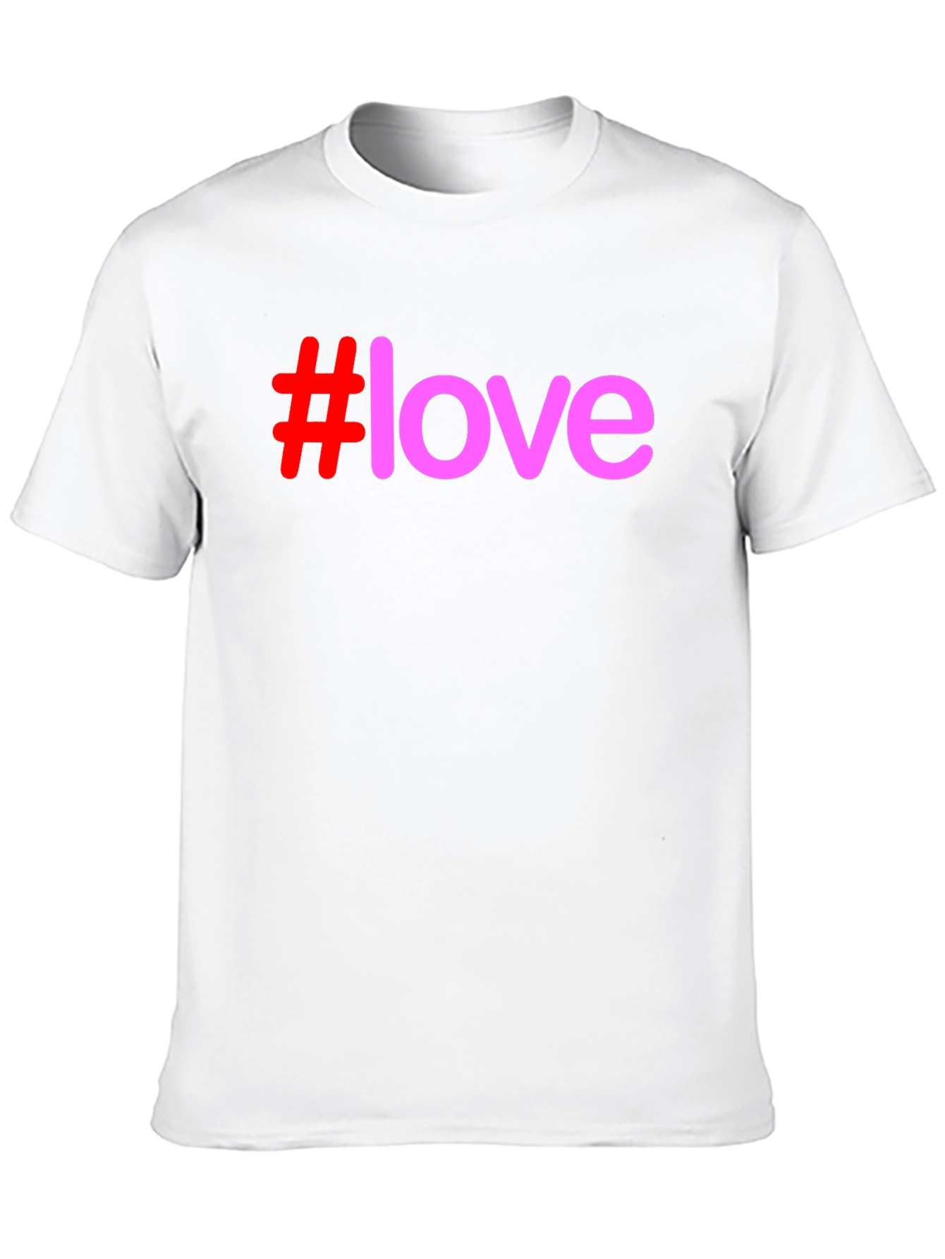 #Love Graphic Print T-Shirt - Casual Black Tee