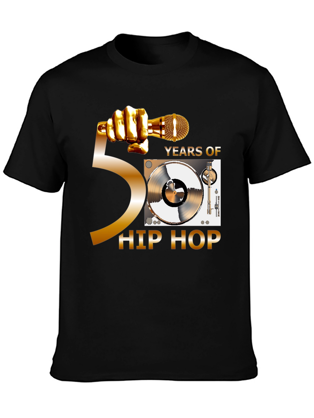 50 Years of Hip Hop Black T-Shirt