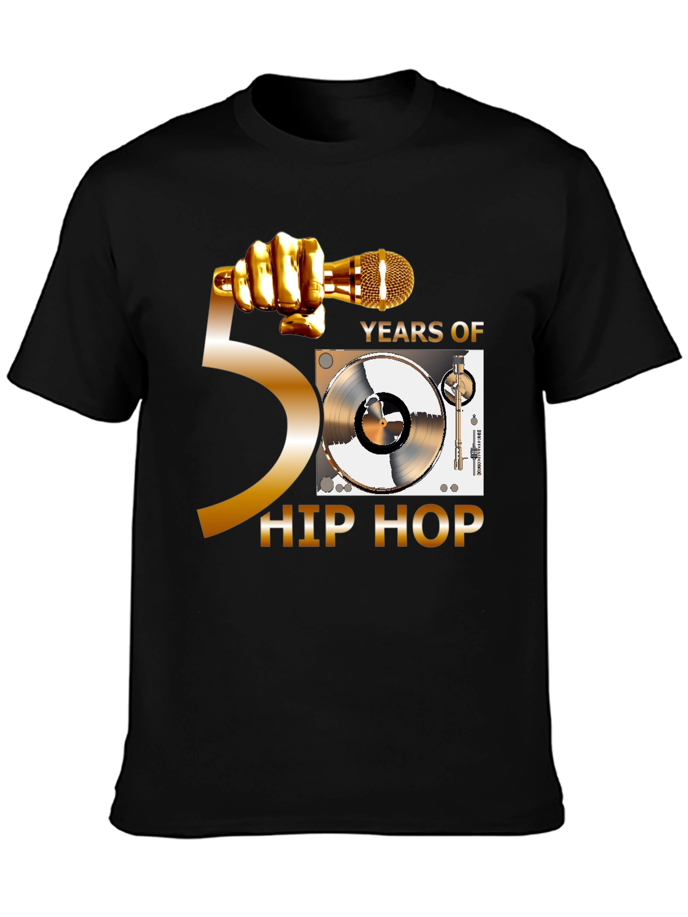 50 Years of Hip Hop Black T-Shirt