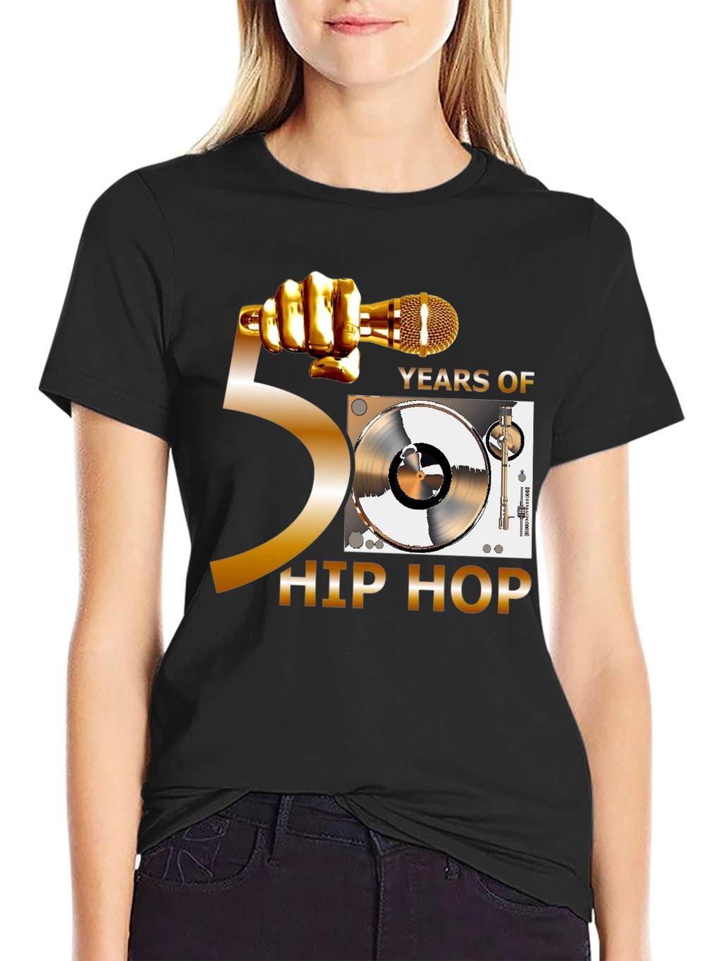 50 Years of Hip Hop Black T-Shirt