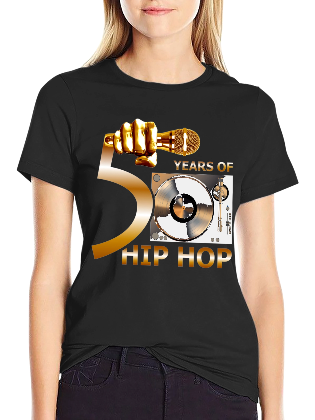 50 Years of Hip Hop Black T-Shirt