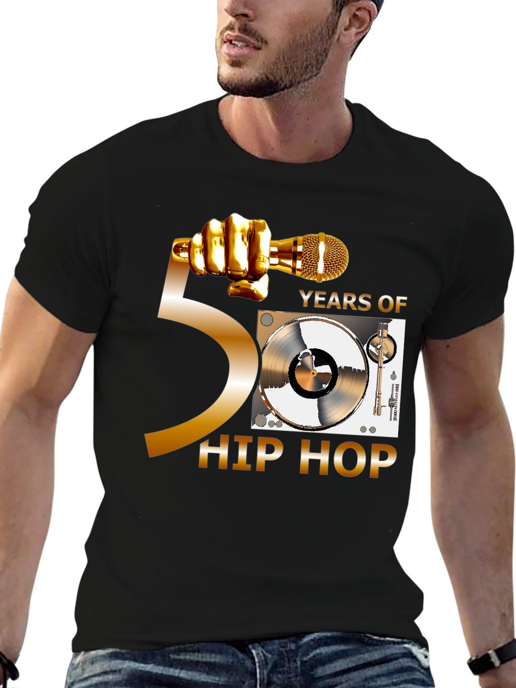 50 Years of Hip Hop Black T-Shirt