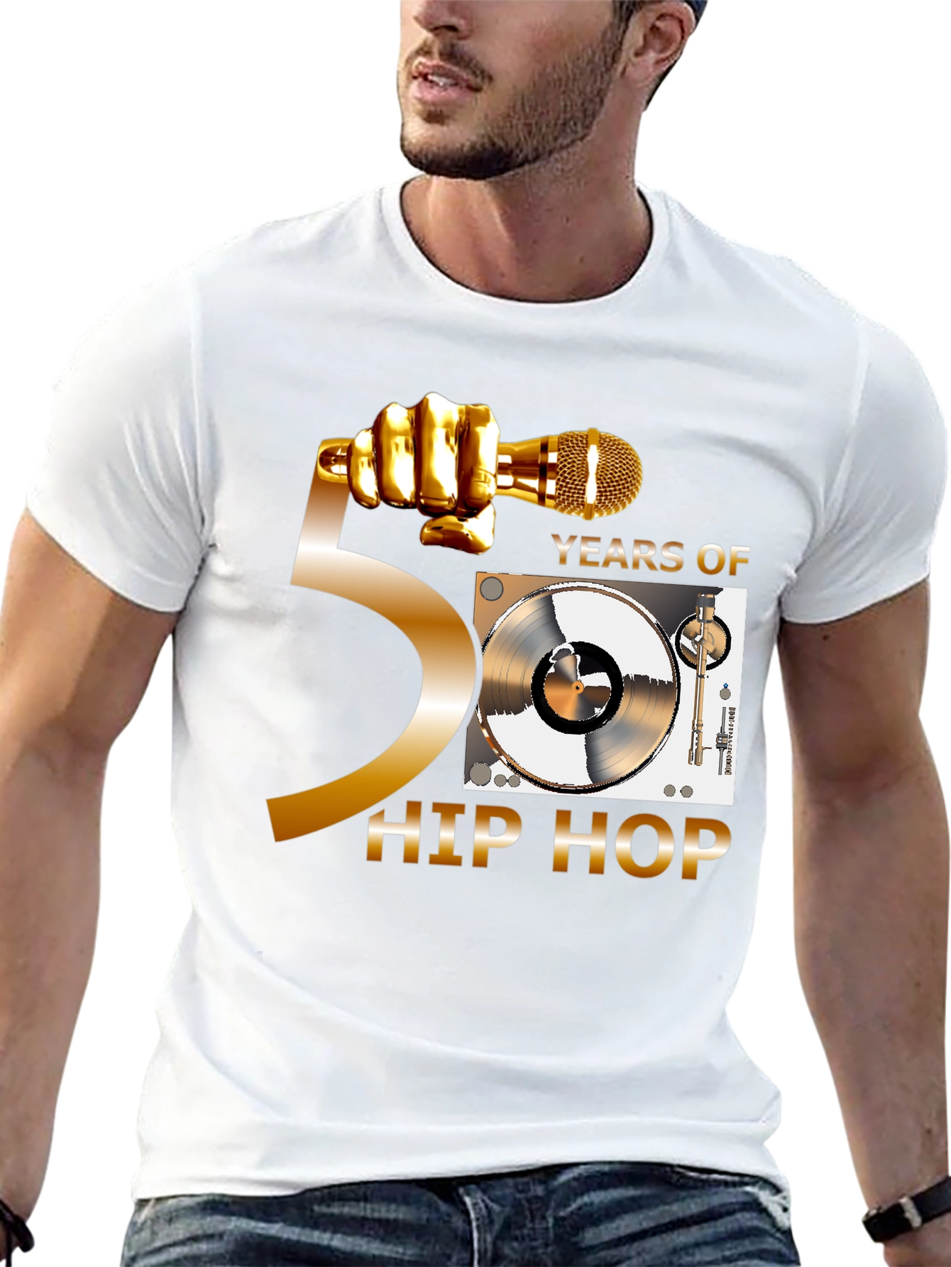 50 Years of Hip Hop Black T-Shirt