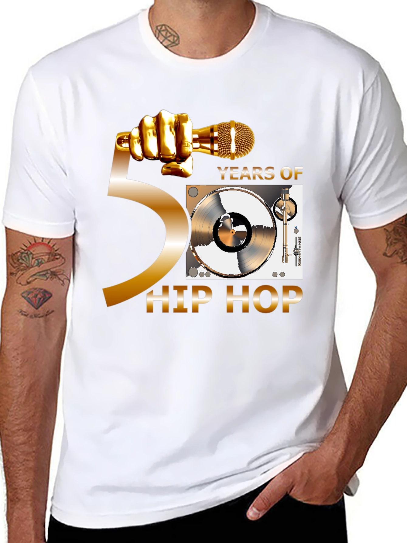 50 Years of Hip Hop Black T-Shirt