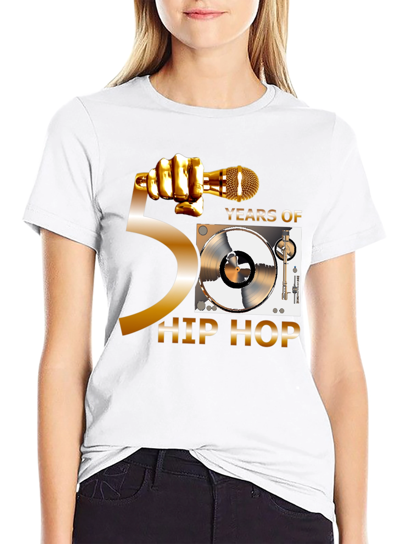 50 Years of Hip Hop Black T-Shirt