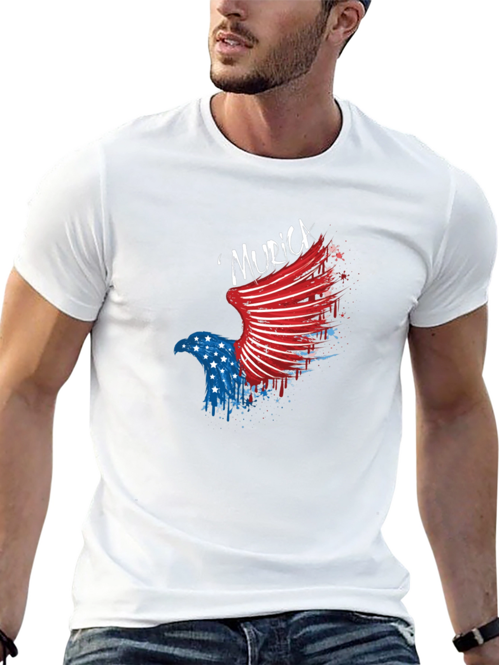 American Eagle T-Shirt Murica Patriotic Design
