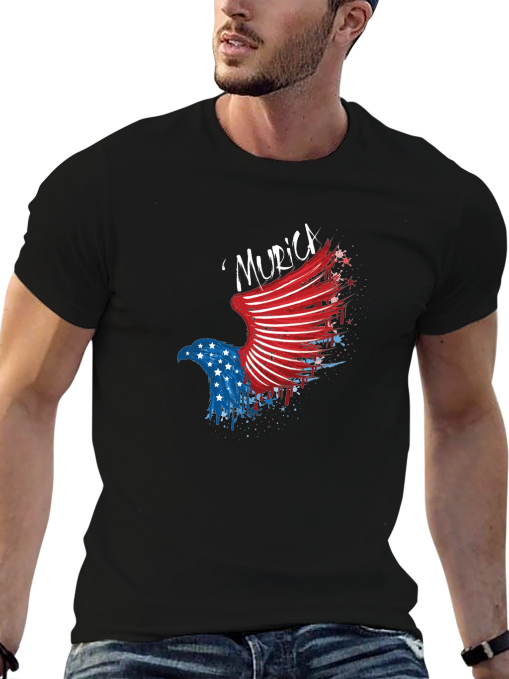 American Eagle T-Shirt Murica Patriotic Design
