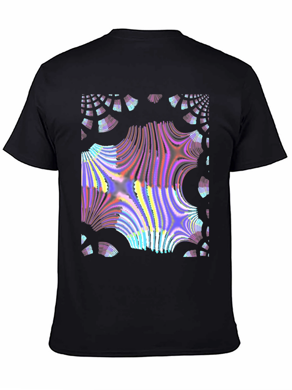 Abstract Fractal Design Black T-Shirt