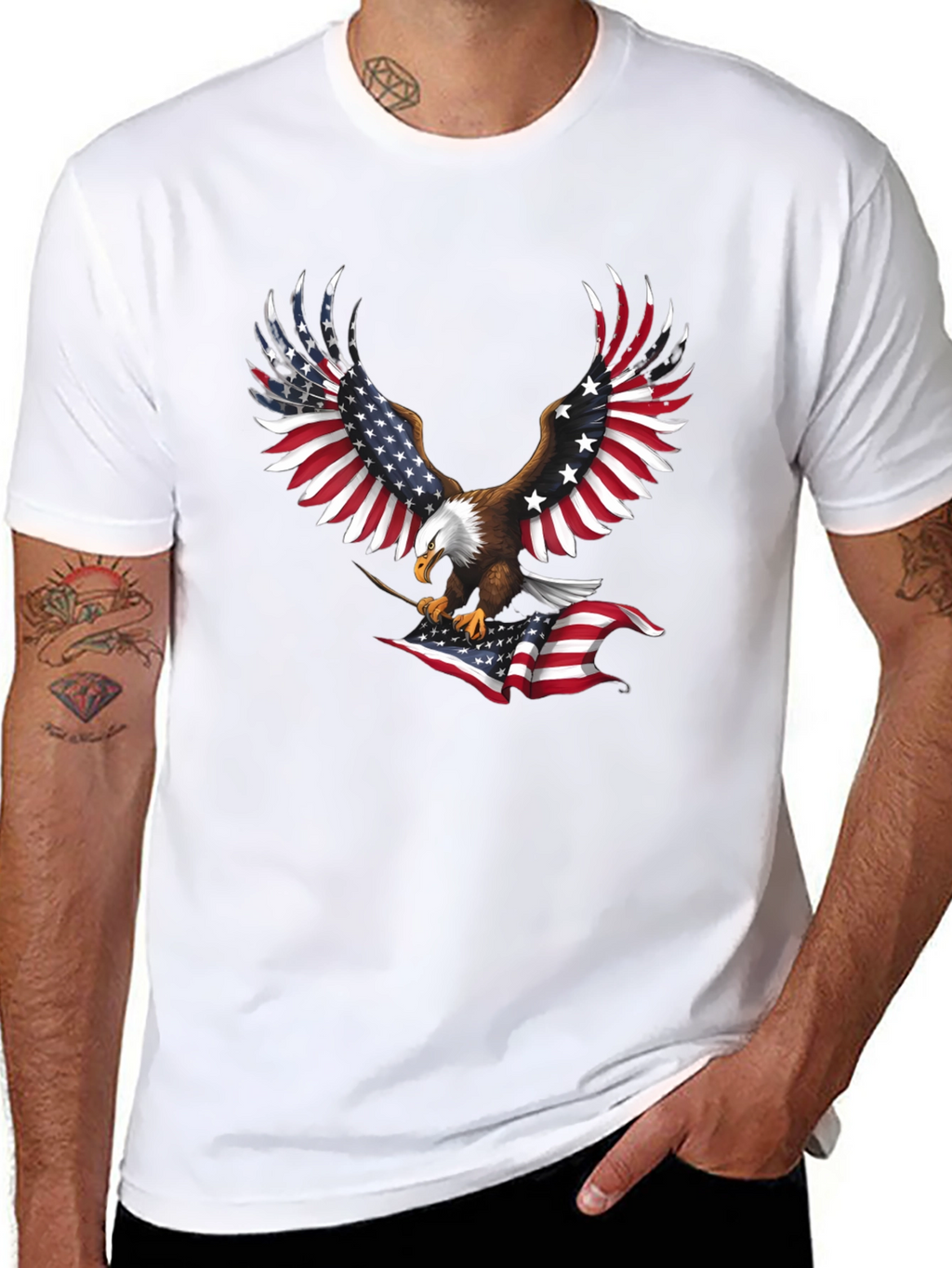 American Eagle USA Flag Patriotic T-Shirt