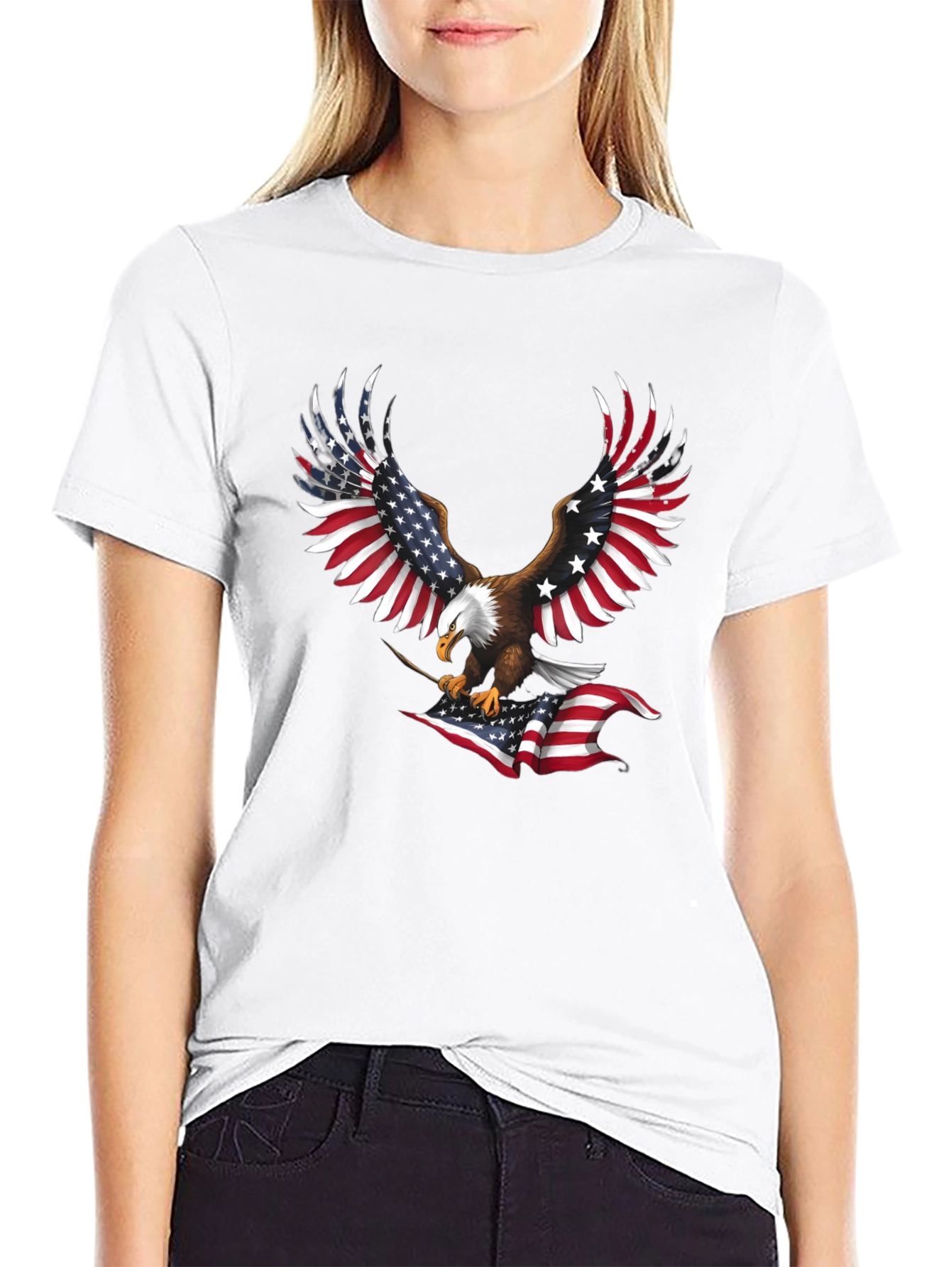 American Eagle USA Flag Patriotic T-Shirt