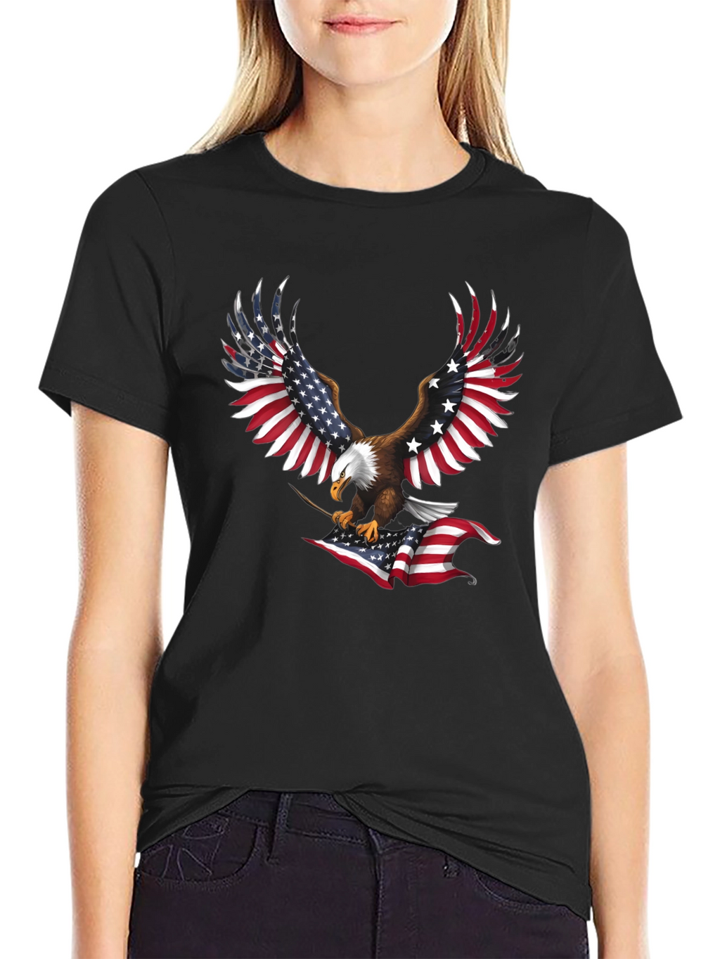 American Eagle USA Flag Patriotic T-Shirt