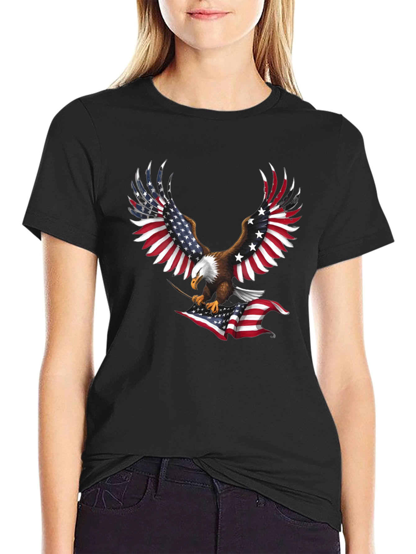 American Eagle USA Flag Patriotic T-Shirt