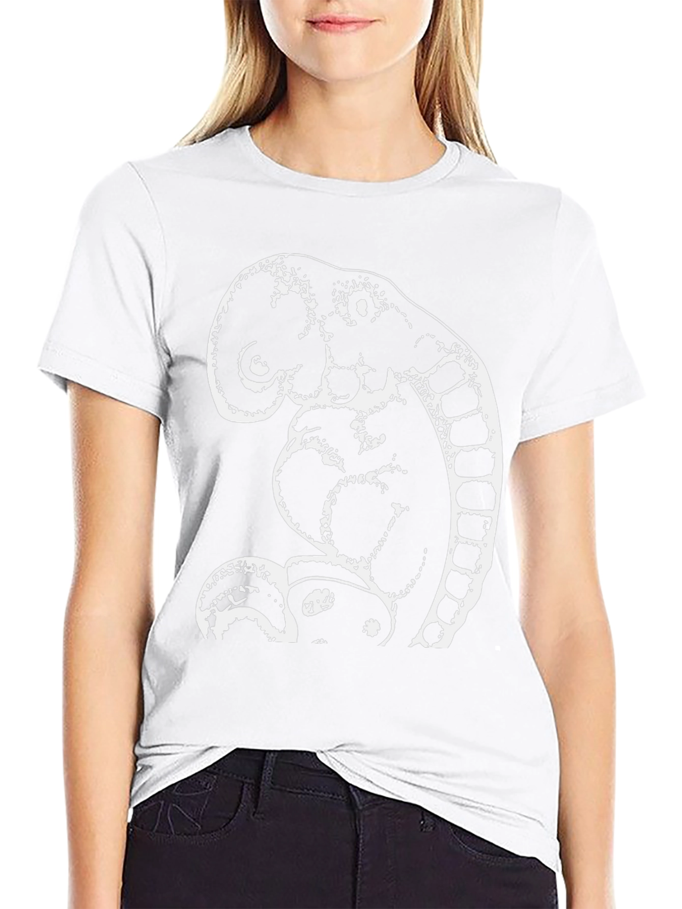 Abstract Elephant Graphic Tee - Black Cotton Shirt