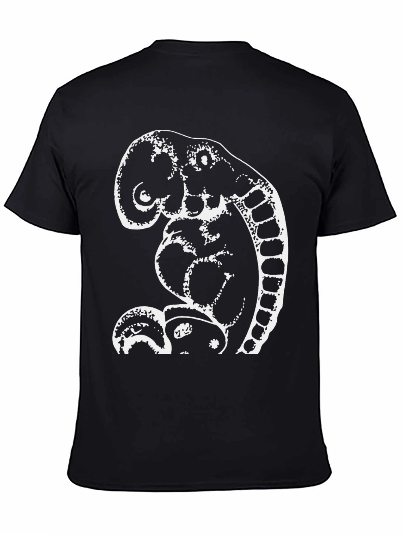 Abstract Elephant Graphic Tee - Black Cotton Shirt