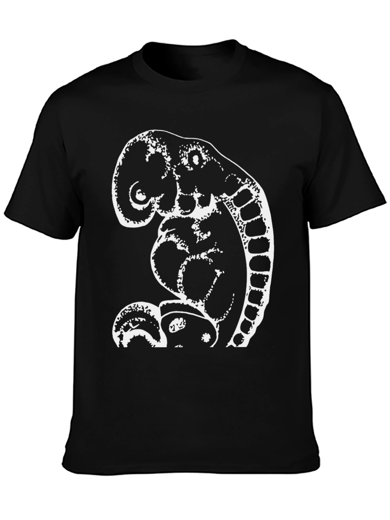 Abstract Elephant Graphic Tee - Black Cotton Shirt