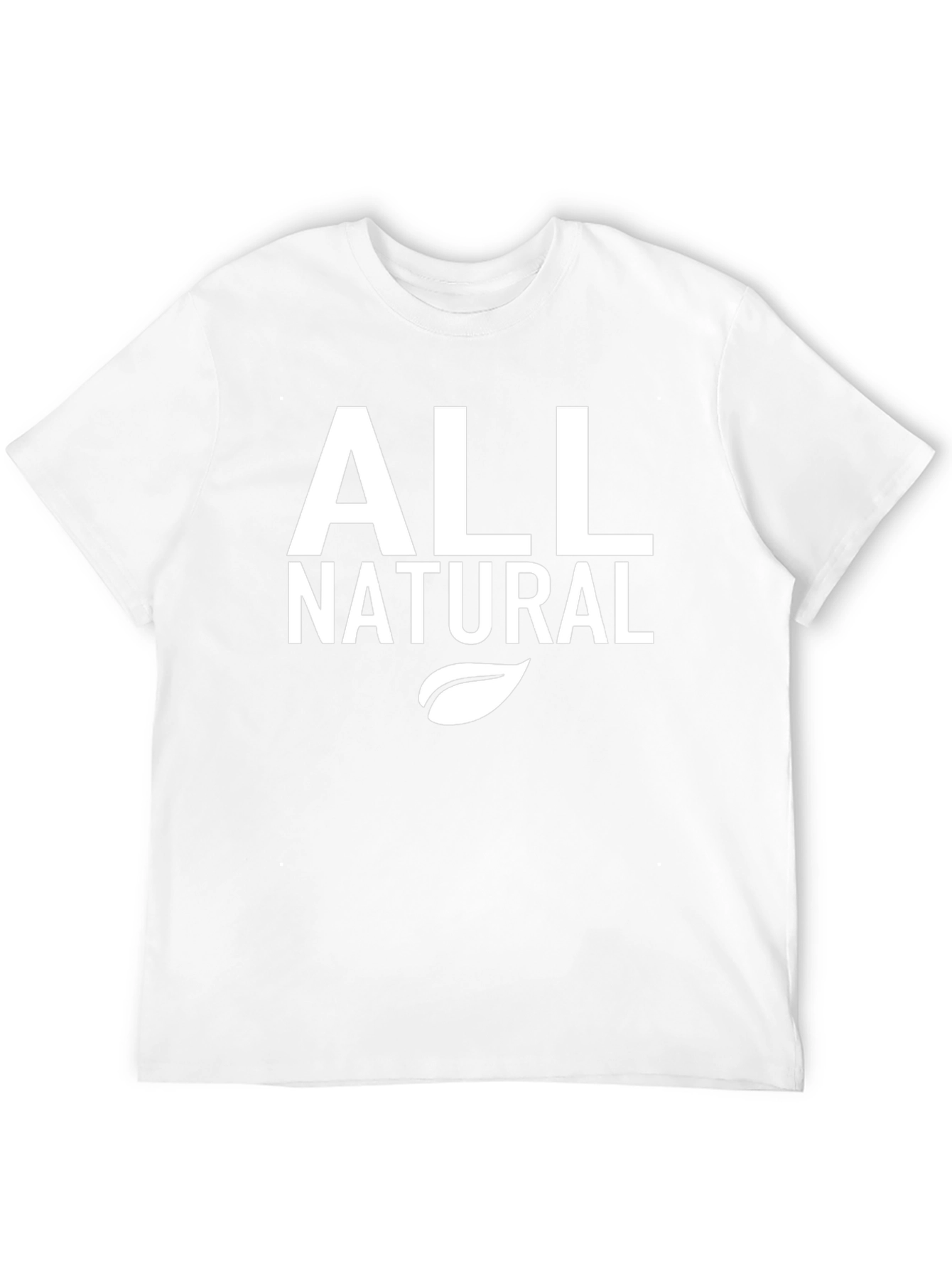 All Natural Black T-Shirt with Leaf Design