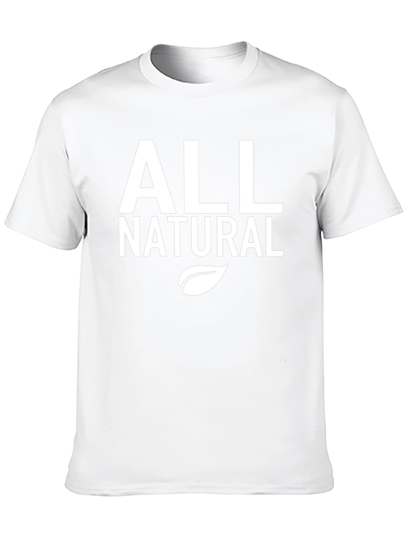 All Natural Black T-Shirt with Leaf Design
