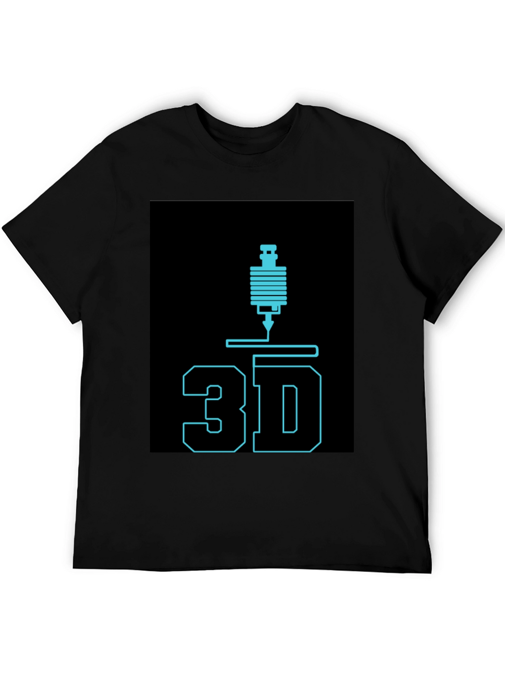 3D Printing Black Graphic Tee