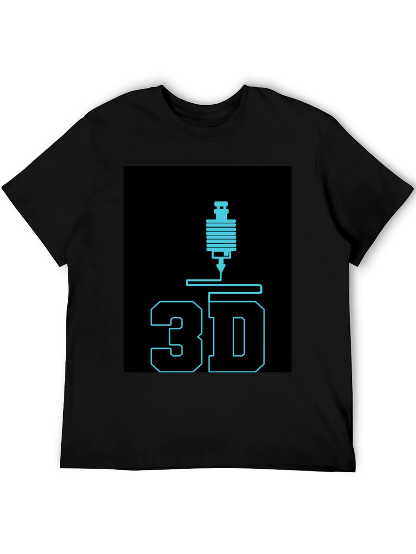 3D Printing Black Graphic Tee