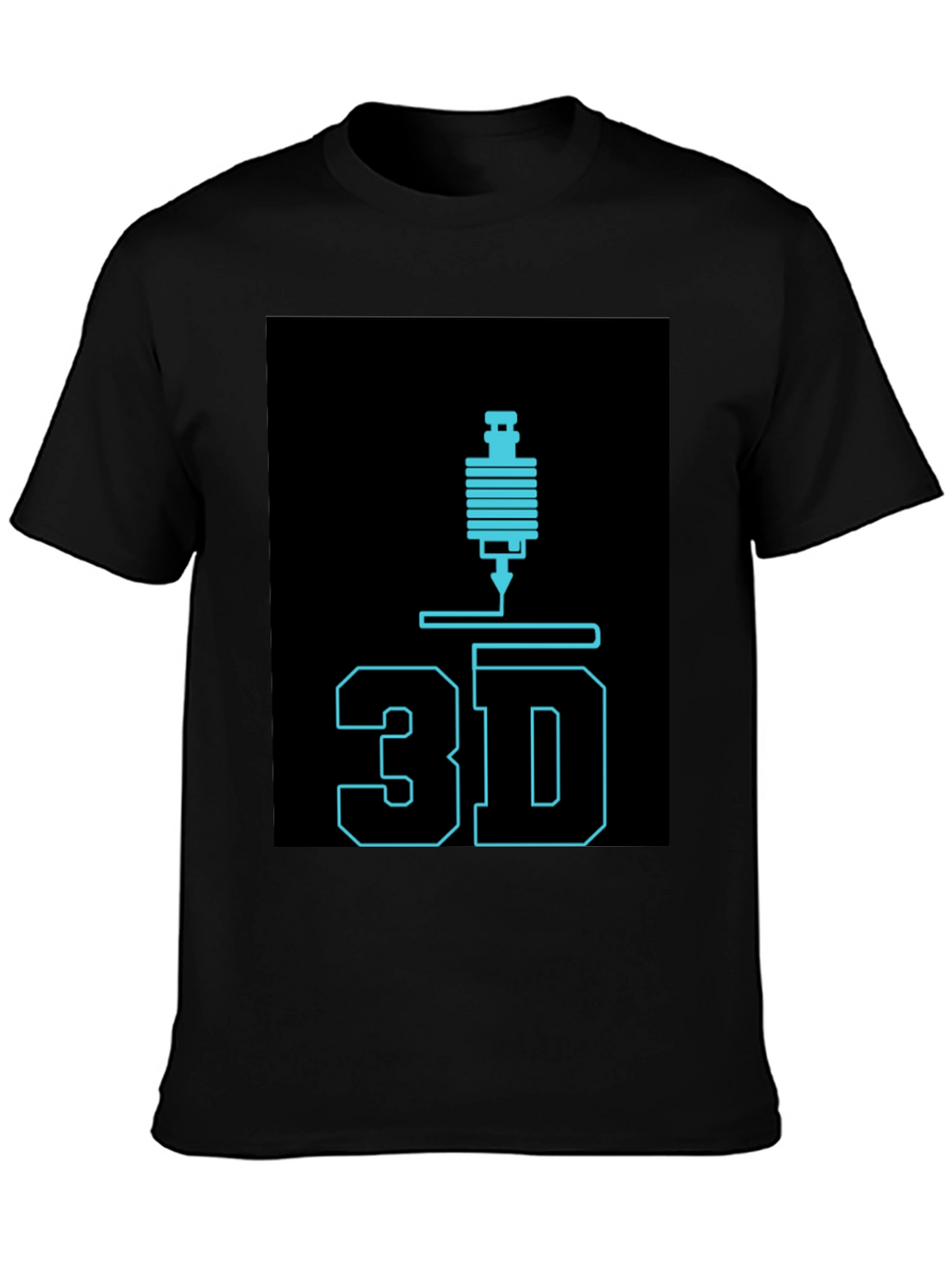 3D Printing Black Graphic Tee