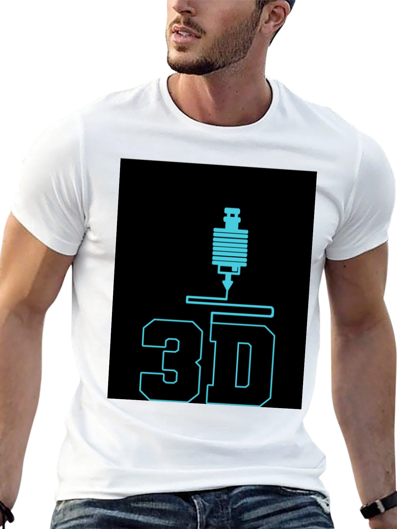 3D Printing Black Graphic Tee