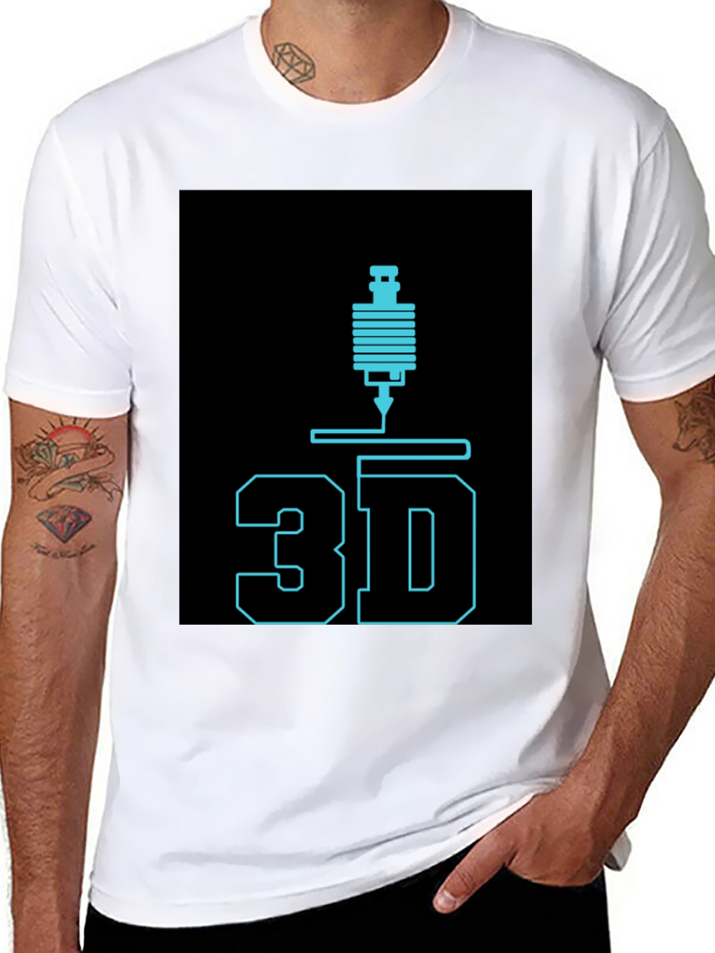 3D Printing Black Graphic Tee