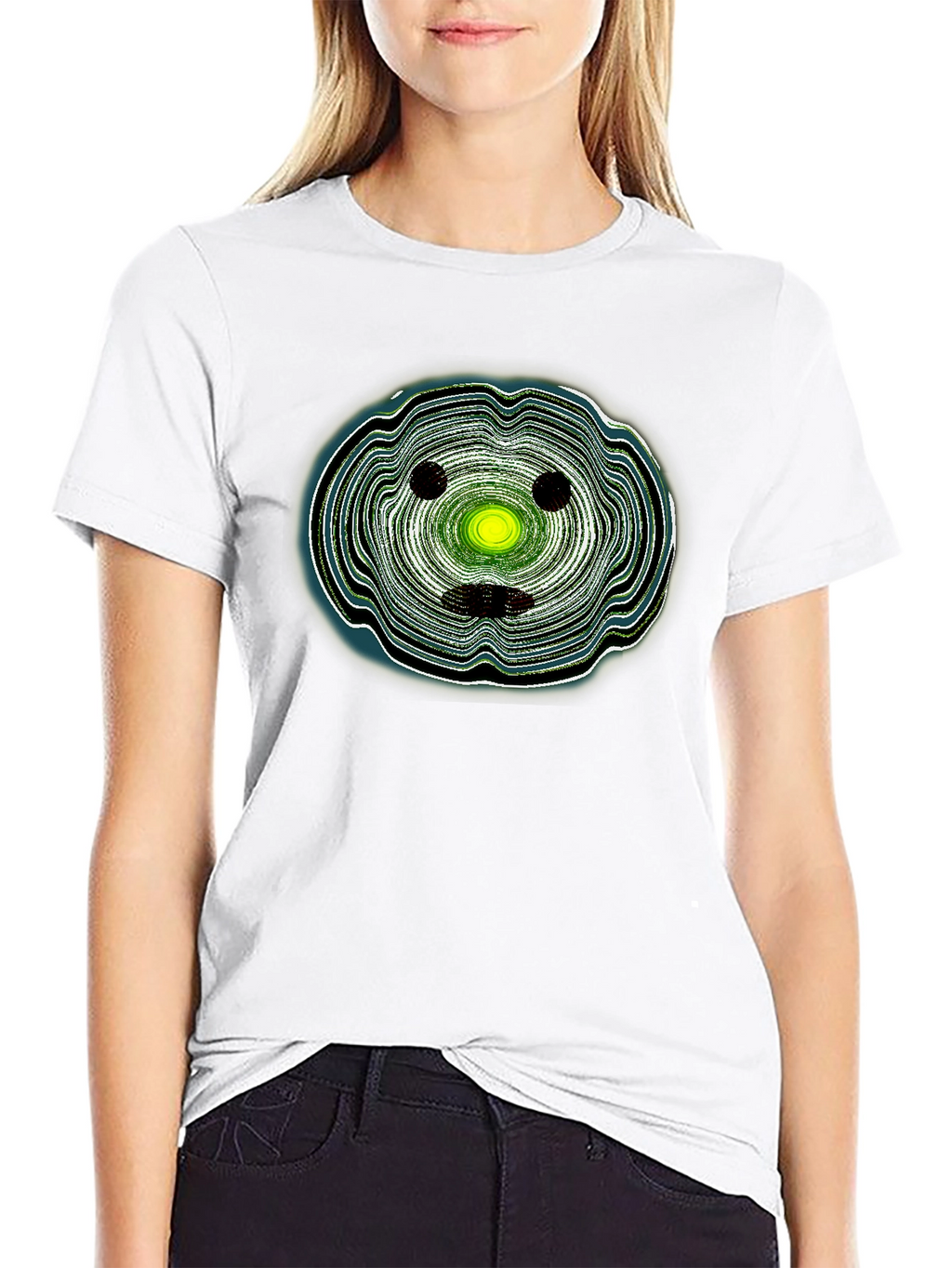 Abstract Face Graphic Black T-Shirt