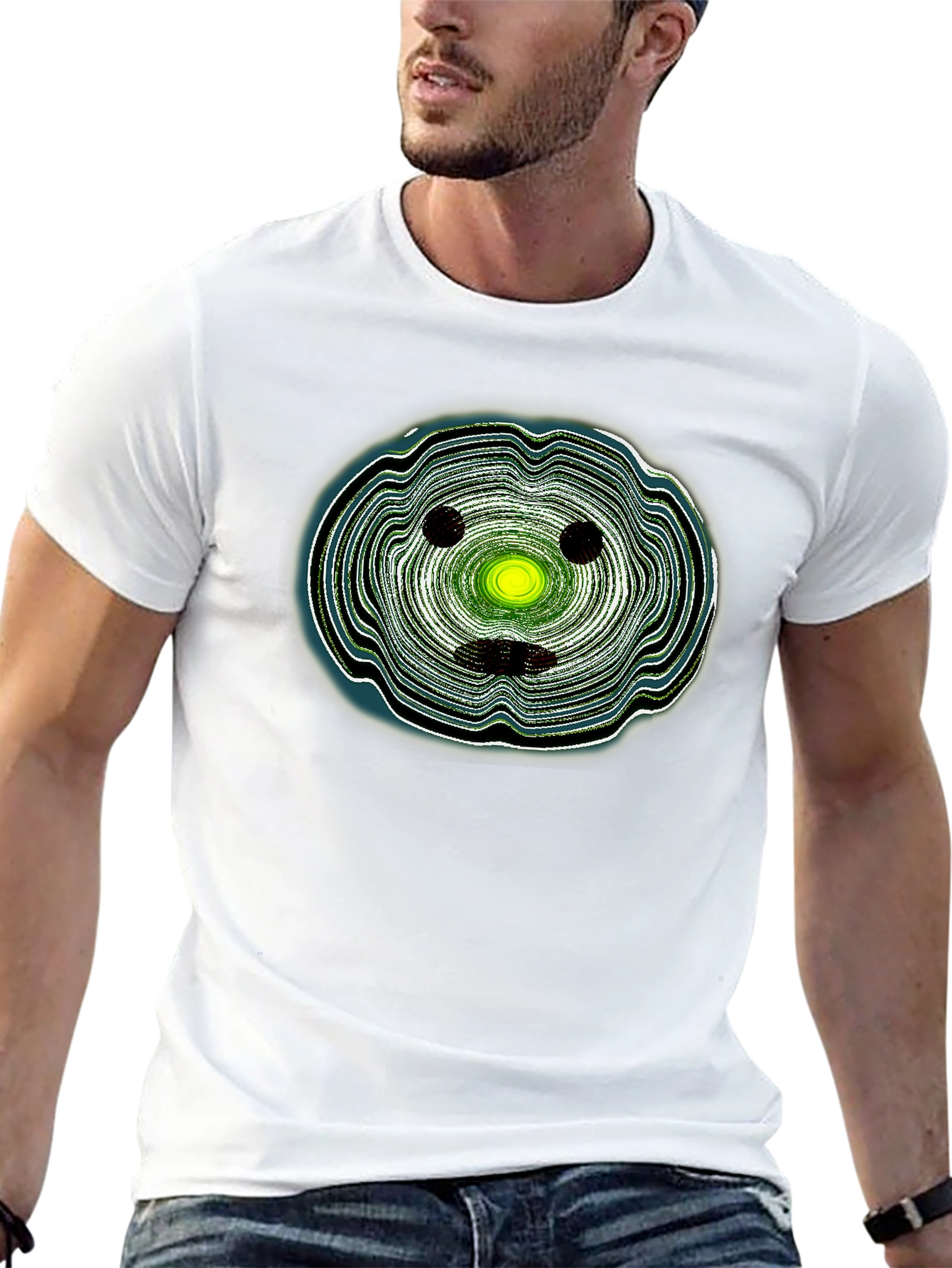 Abstract Face Graphic Black T-Shirt