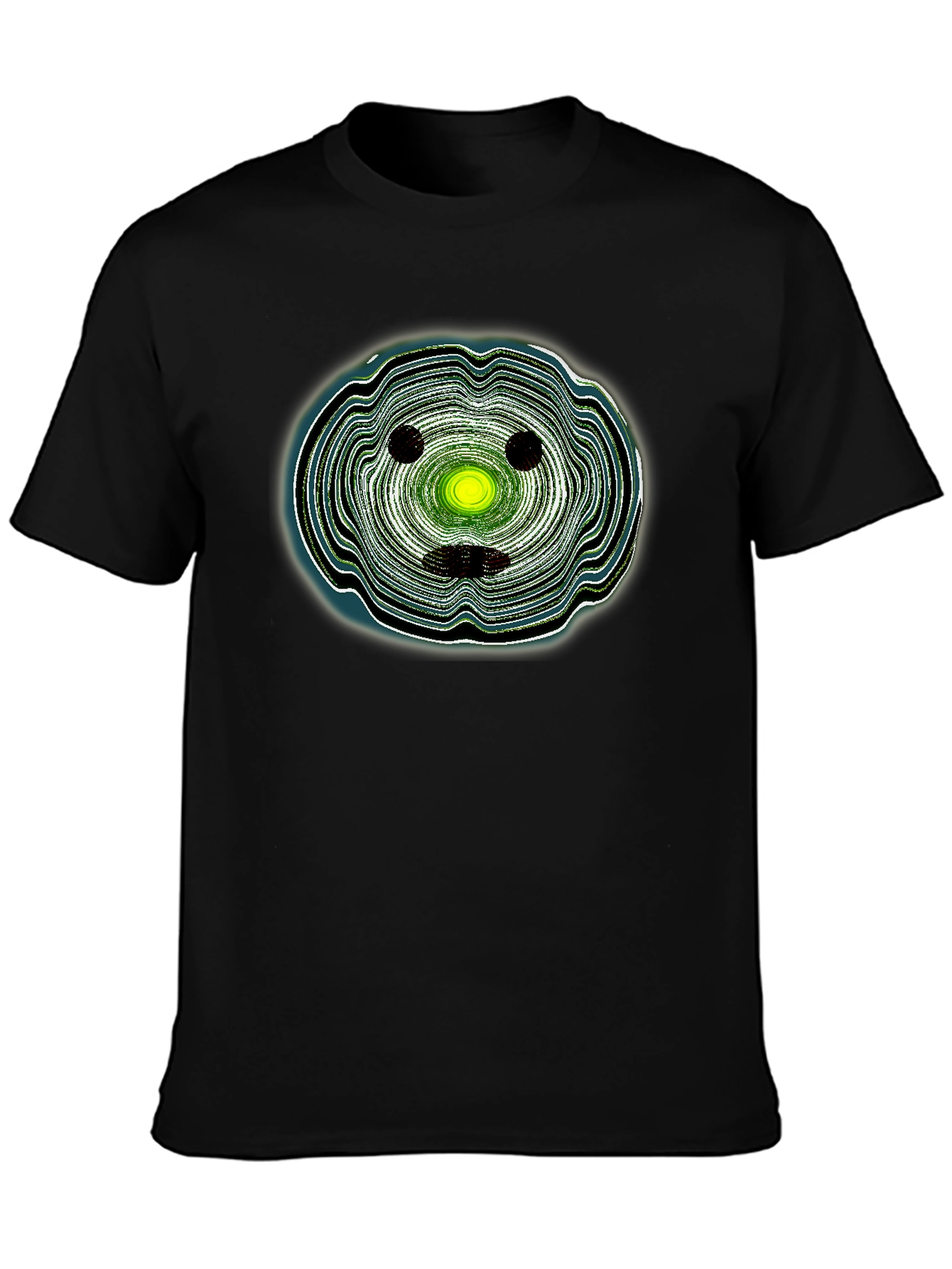 Abstract Face Graphic Black T-Shirt