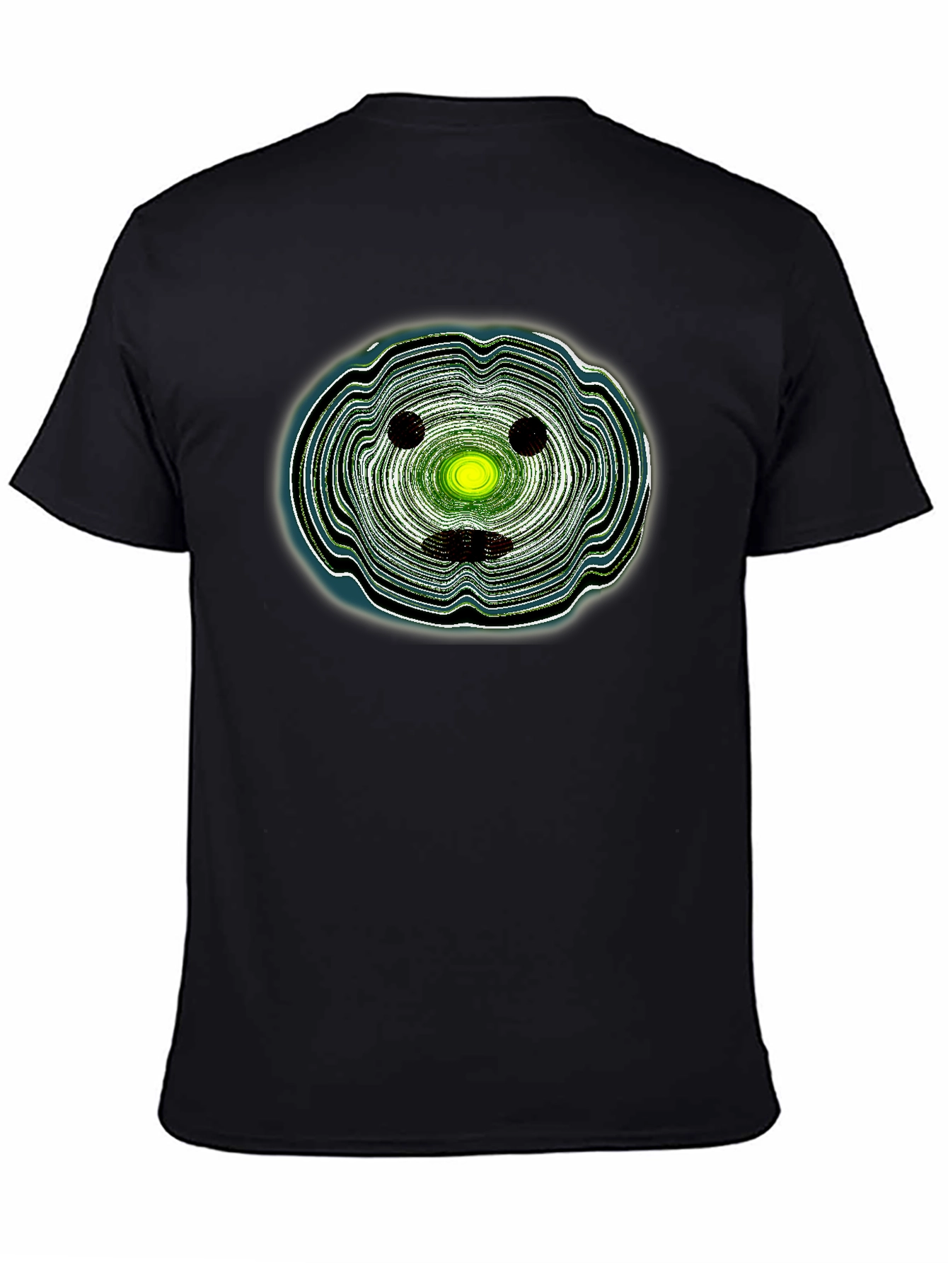 Abstract Face Graphic Black T-Shirt