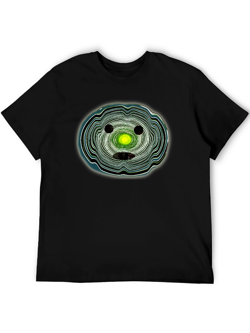 Abstract Face Graphic Black T-Shirt