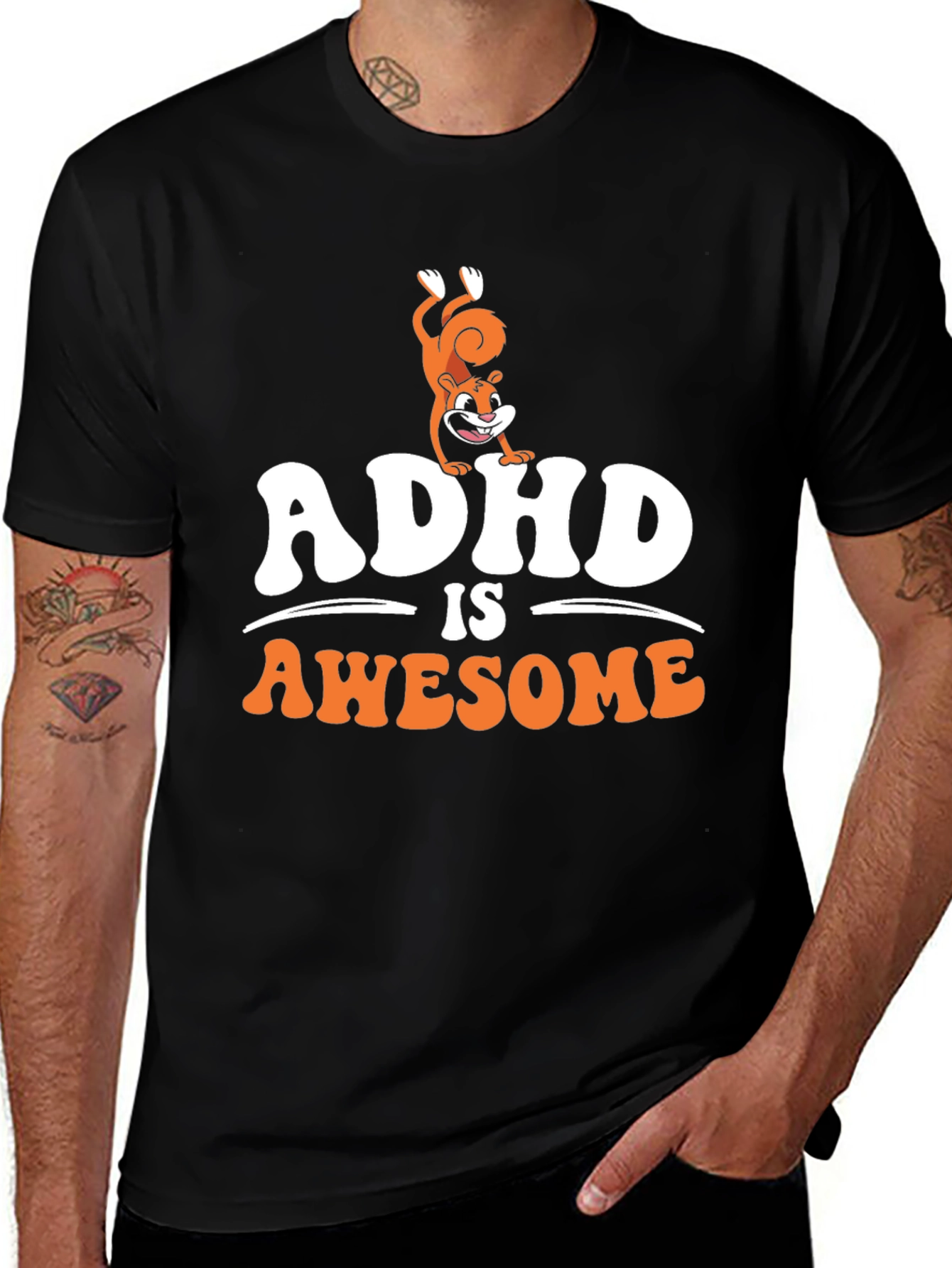 ADHD Is Awesome Squirrel Graphic Tee