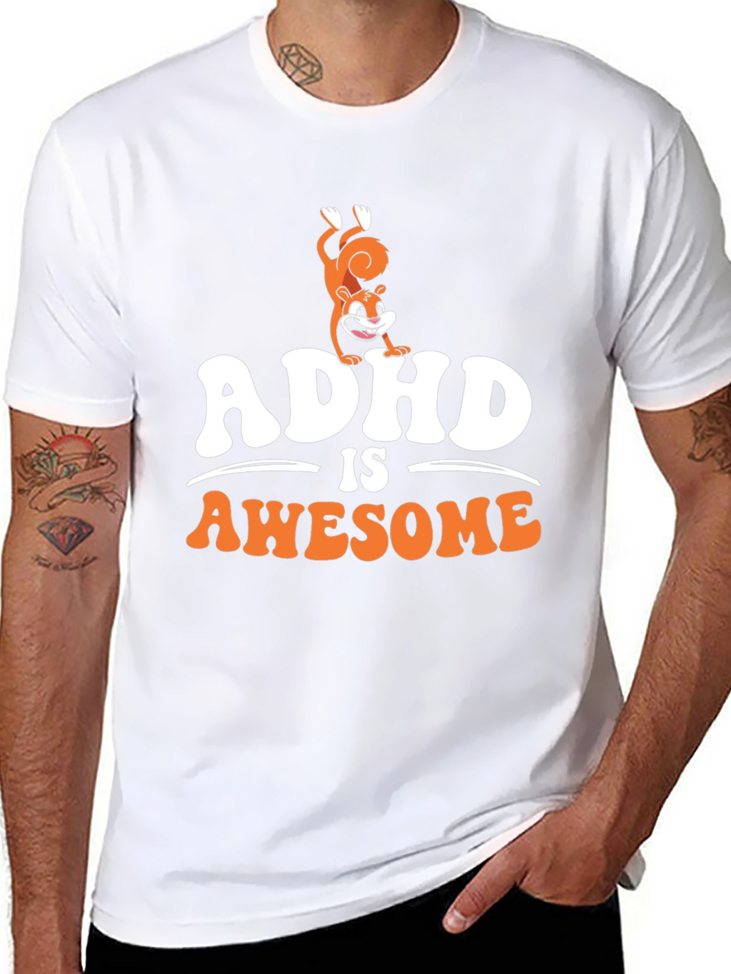 ADHD Is Awesome Squirrel Graphic Tee