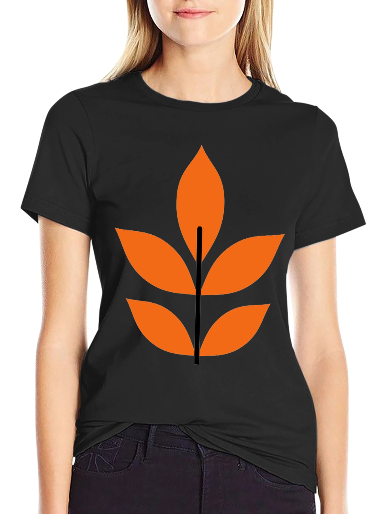 Abstract Leaf Graphic T-Shirt - Modern Design