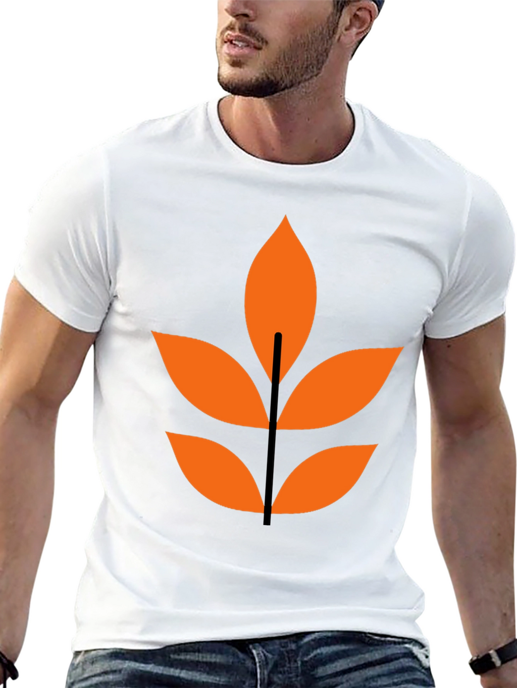 Abstract Leaf Graphic T-Shirt - Modern Design