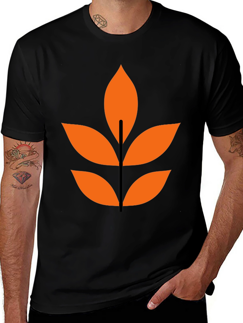 Abstract Leaf Graphic T-Shirt - Modern Design