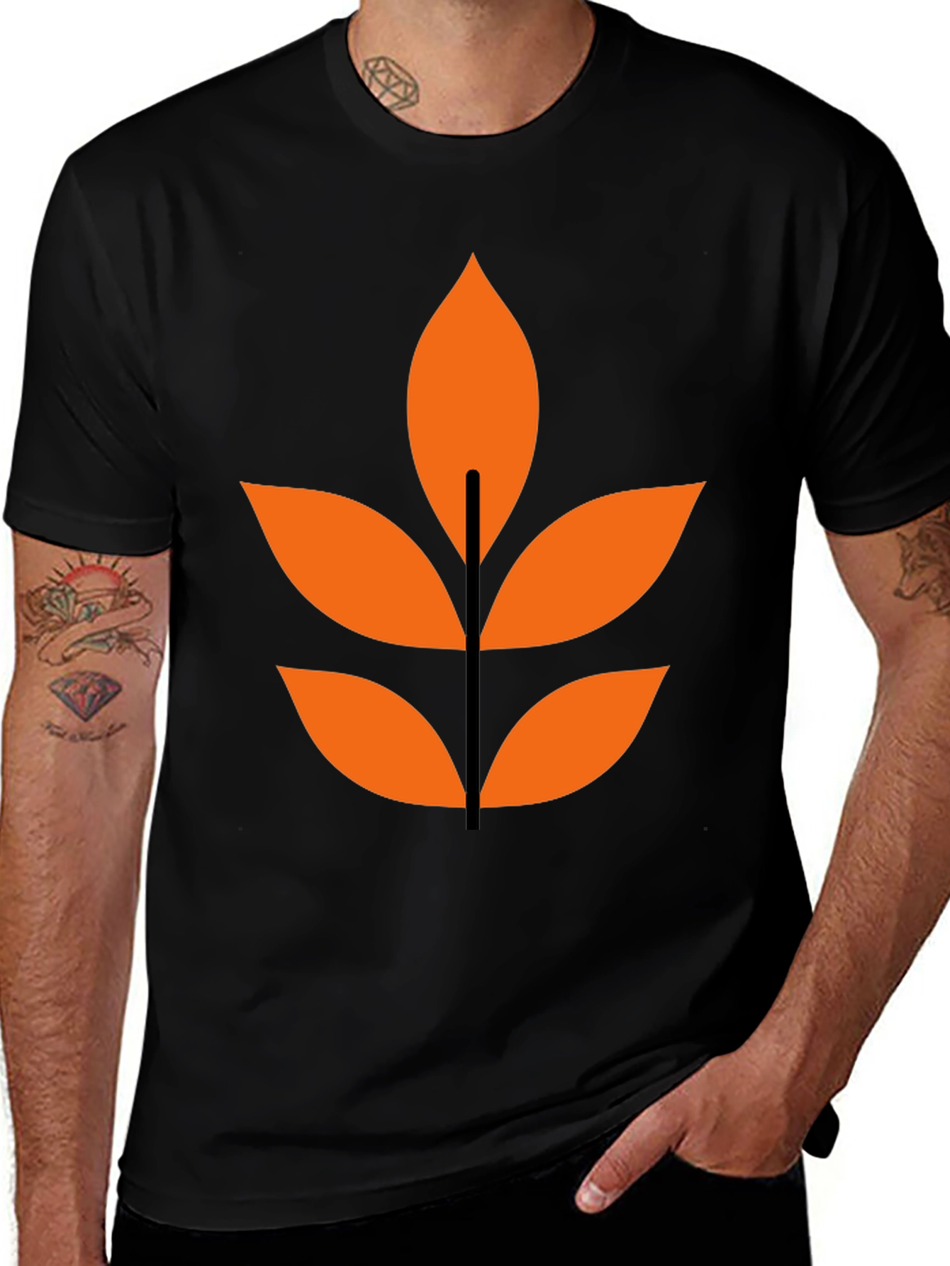 Abstract Leaf Graphic T-Shirt - Modern Design