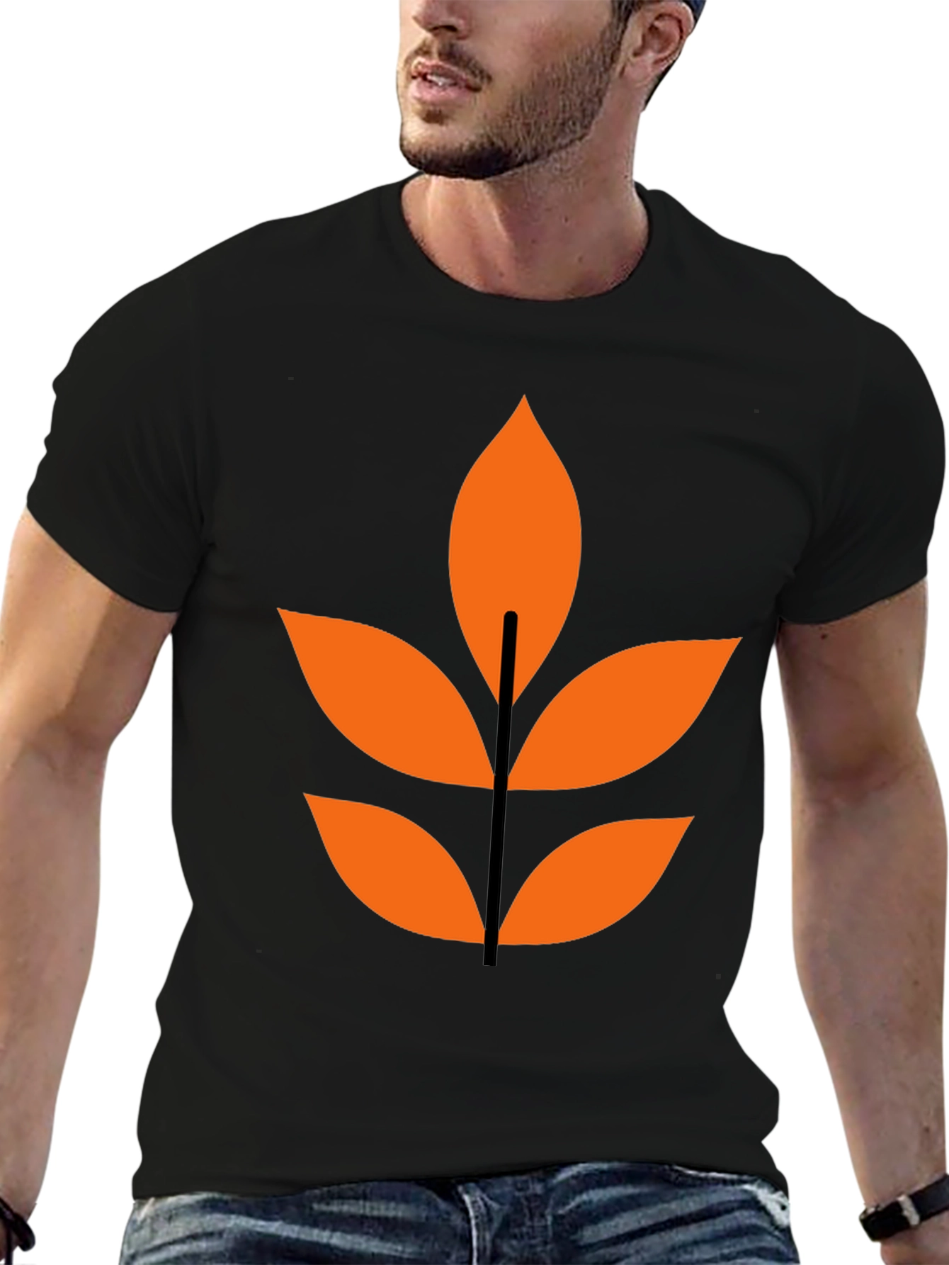 Abstract Leaf Graphic T-Shirt - Modern Design