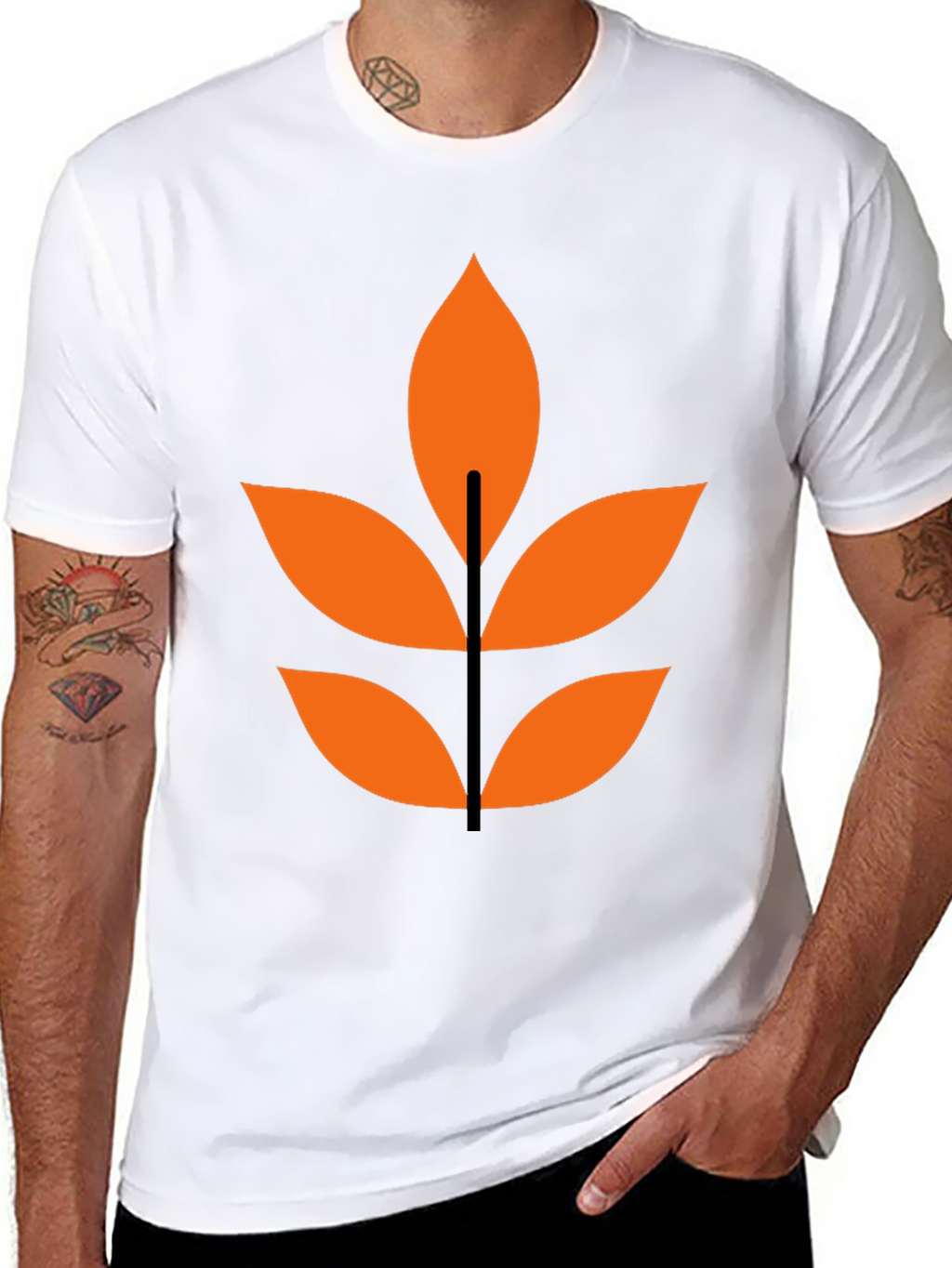Abstract Leaf Graphic T-Shirt - Modern Design