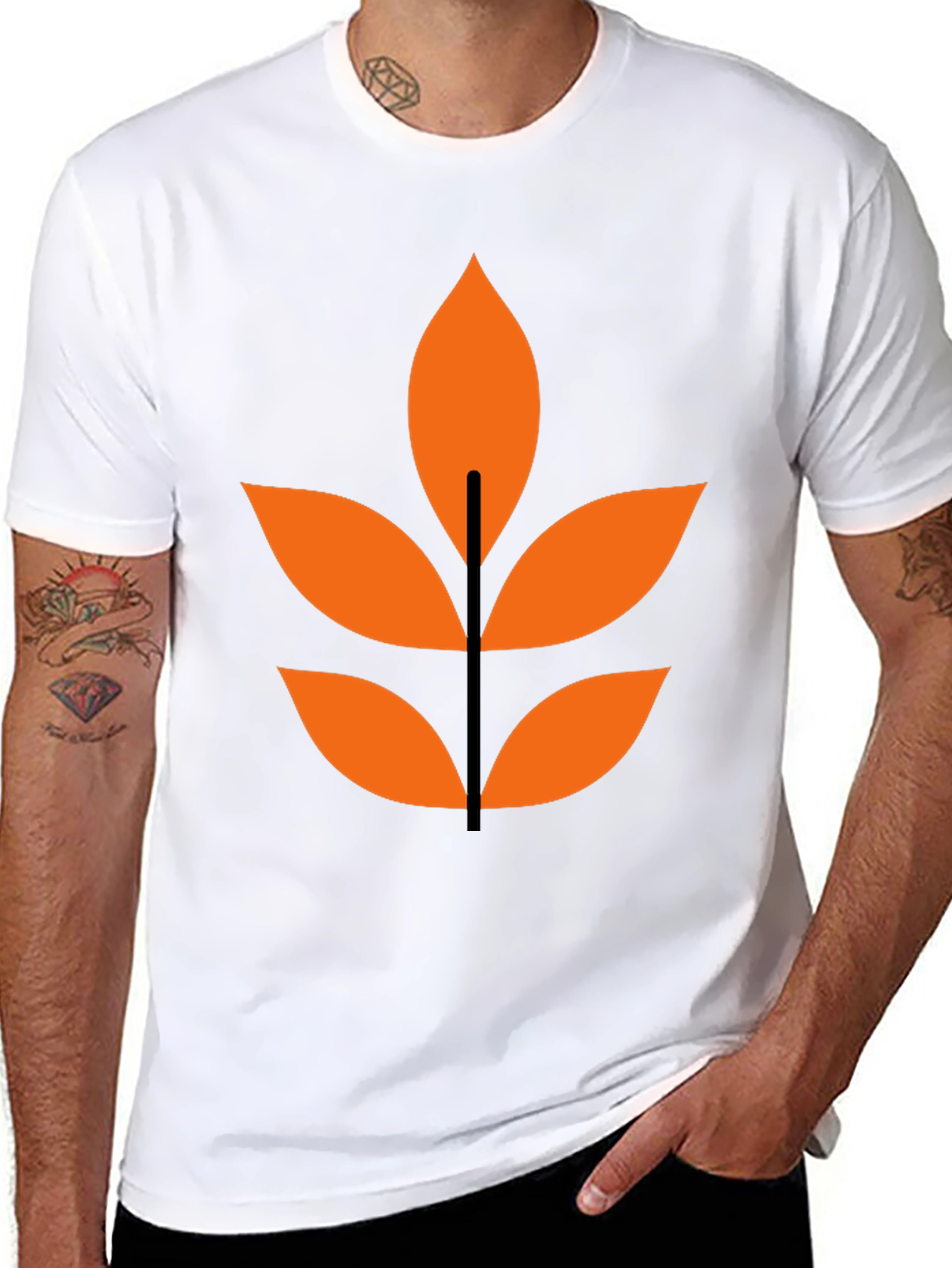 Abstract Leaf Graphic T-Shirt - Modern Design
