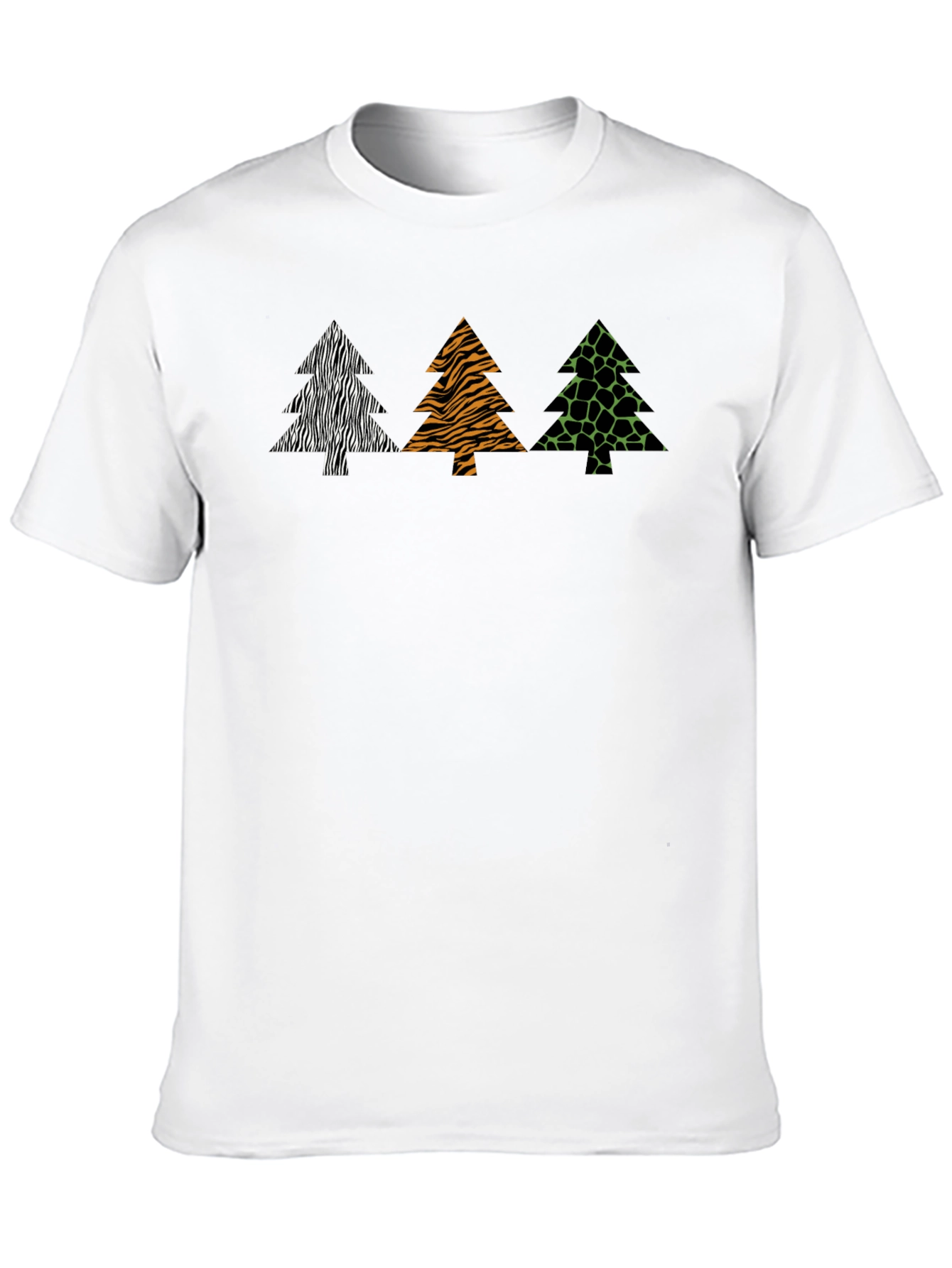 Animal Print Trees Graphic Tee - Stylish Comfort