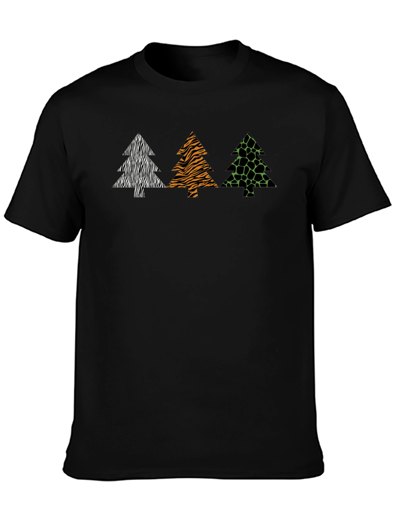 Animal Print Trees Graphic Tee - Stylish Comfort